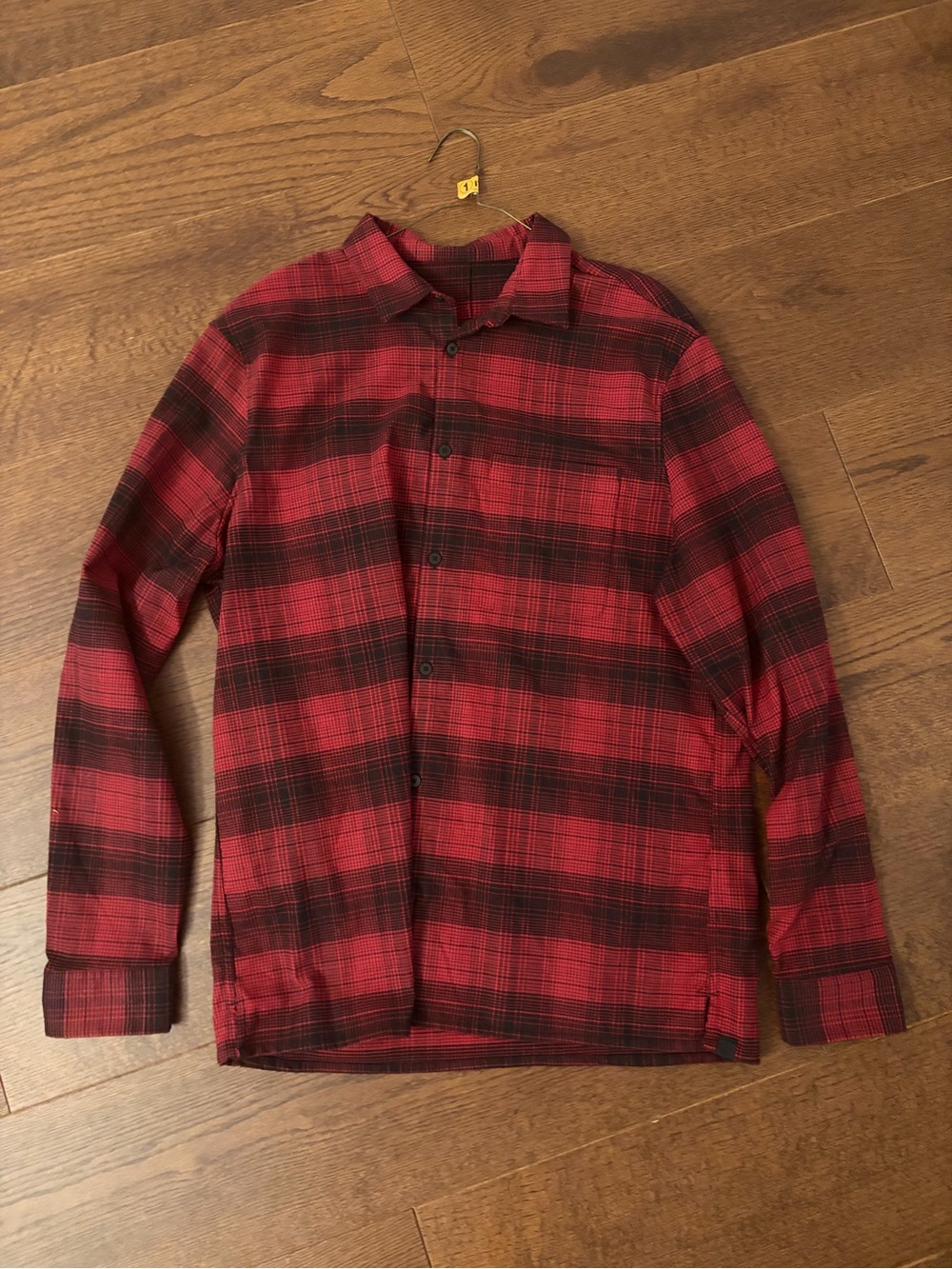 lululemon athletica Red and Black Plaid Button-Down Shirt
